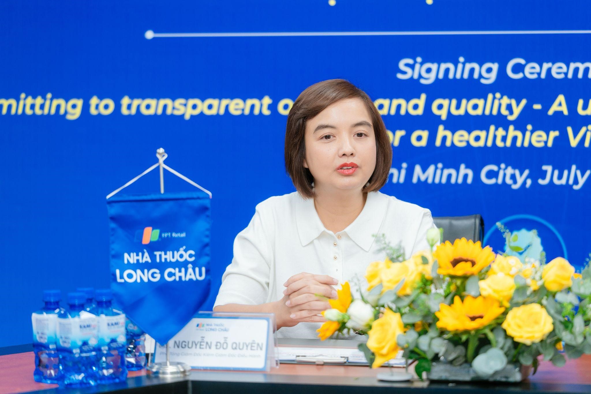 Bà Nguyễn Đỗ Quyên, Phó Tổng Giám đốc FPT Retail kiêm Giám đốc Điều hành Hệ thống nhà thuốc và tiêm chủng FPT Long Châu