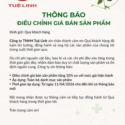 THÔNG BÁO VỀ VIỆC ĐIỀU CHỈNH GIÁ BÁN SẢN PHẨM TỪ 11/04/2026